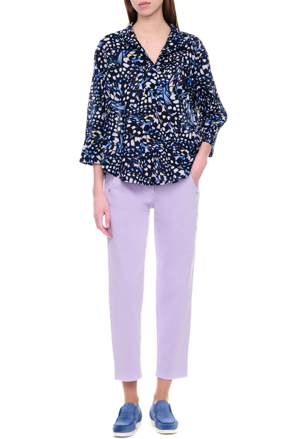 Женский Gerry Weber Блузка из натурального хлопка с принтом (цвет ), артикул 860066-66410 | Фото 3