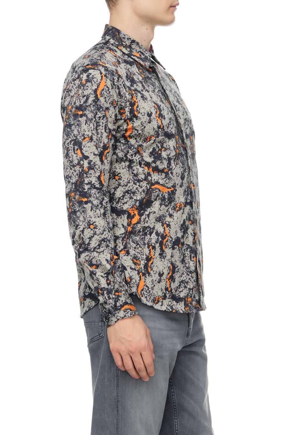 Мужской BOSS Рубашка из смесового хлопка с принтом (цвет ), артикул 50475943 | Фото 3