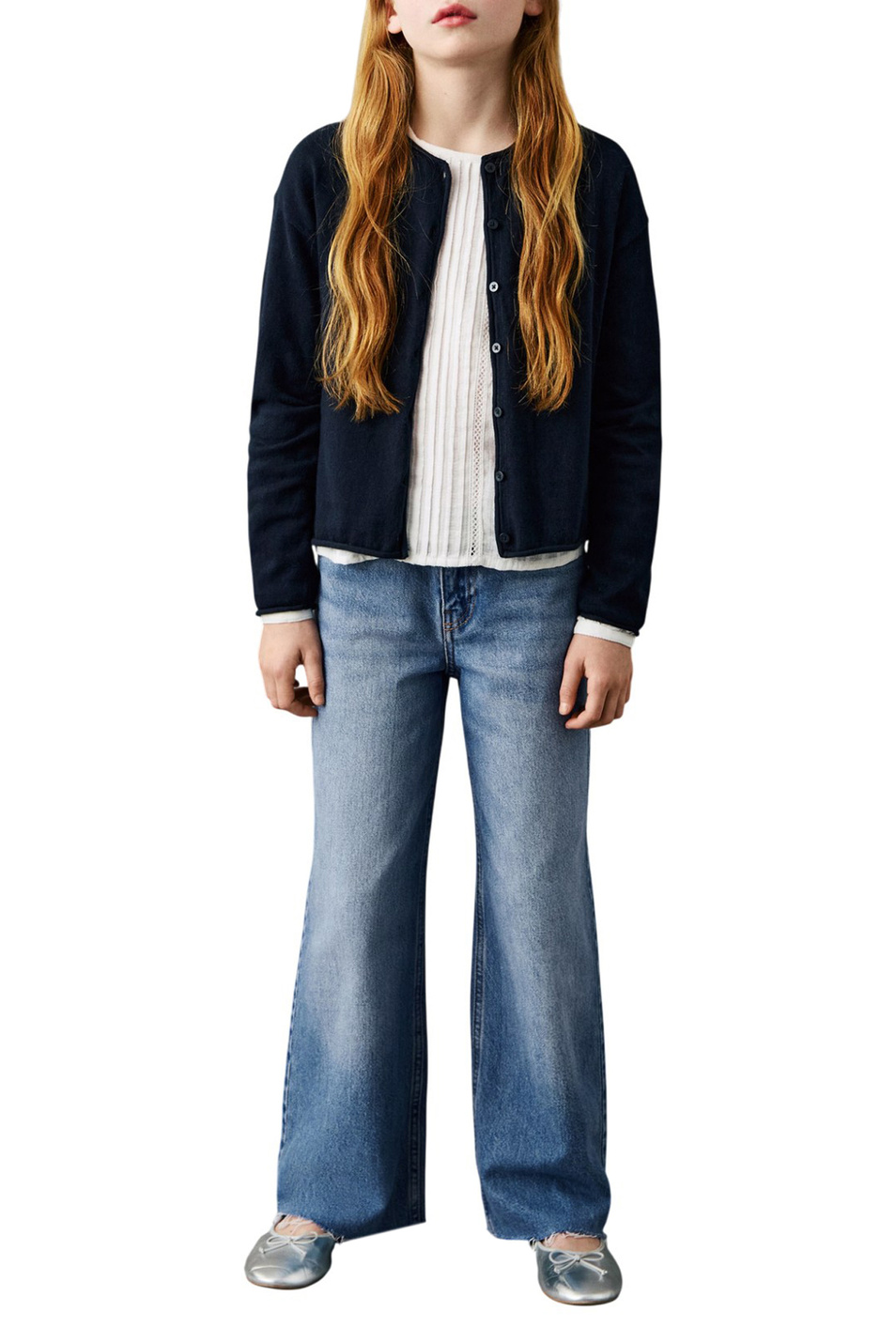 Девочкам Mango Kids Джинсы WIDE широкого кроя (цвет ), артикул 27011265 | Фото 3