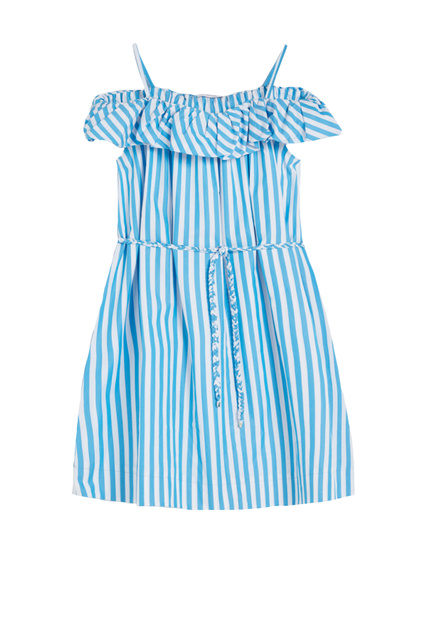 Расклешенное платье ALCALI из хлопкового поплина|Основной цвет:Голубой|Артикул:72211022 | Фото 1