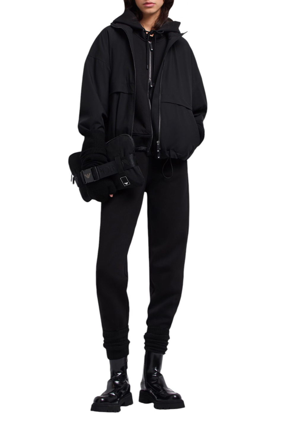 Женский Emporio Armani Толстовка из смесового хлопка (цвет ), артикул EW001358-AF10002 | Фото 2