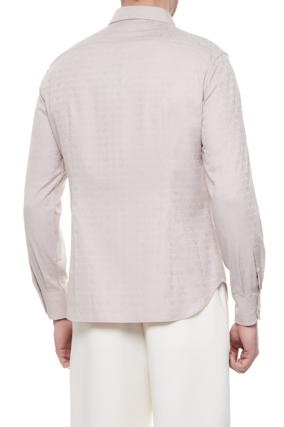 Мужской Emporio Armani Рубашка из натурального хлопка с логотипированным принтом (цвет ), артикул 3D1C86-1NIUZ | Фото 4