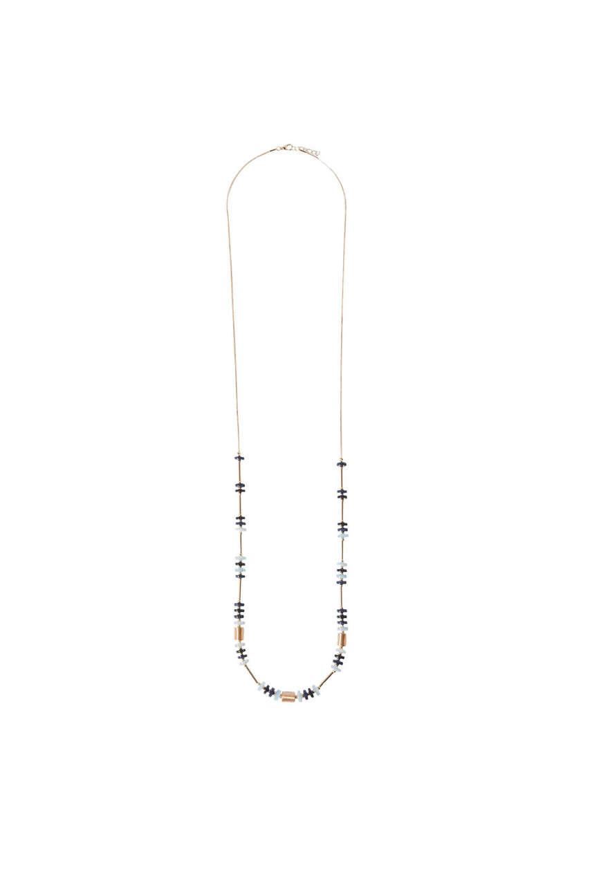 Ожерелье со смолой|Основной цвет:Синий|Артикул:214529 | Фото 1