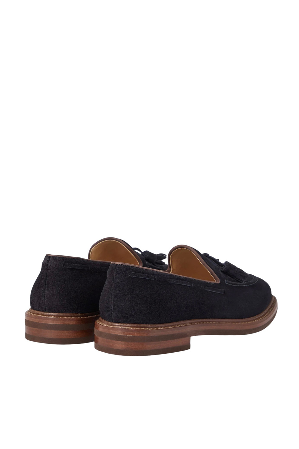 Лоферы из натуральной замши|Основной цвет:Синий Мужской Brunello Cucinelli Лоферы из натуральной замши (цвет ), артикул MZUPEAK791 | Фото 3