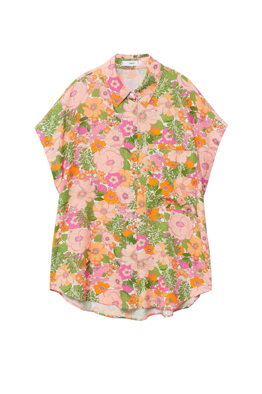 Рубашка LIM из лиоцелла с коротким рукавом|Основной цвет:Разноцветный|Артикул:87919403 | Фото 1