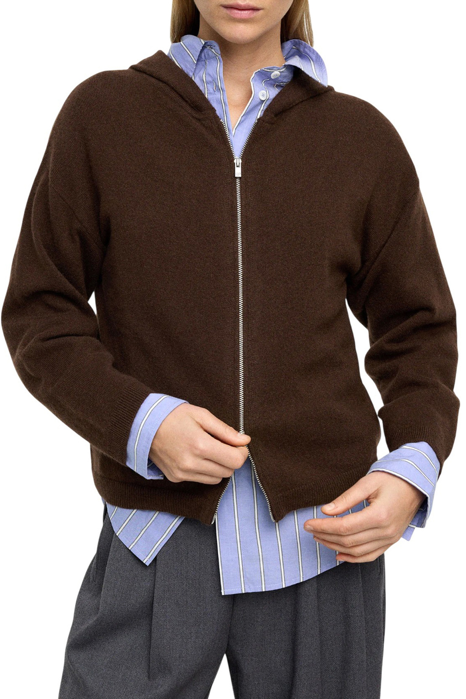 Кардиган из кашемира|Основной цвет:Коричневый Женский Parfois Кардиган из кашемира (цвет ), артикул 239688 | Фото 3