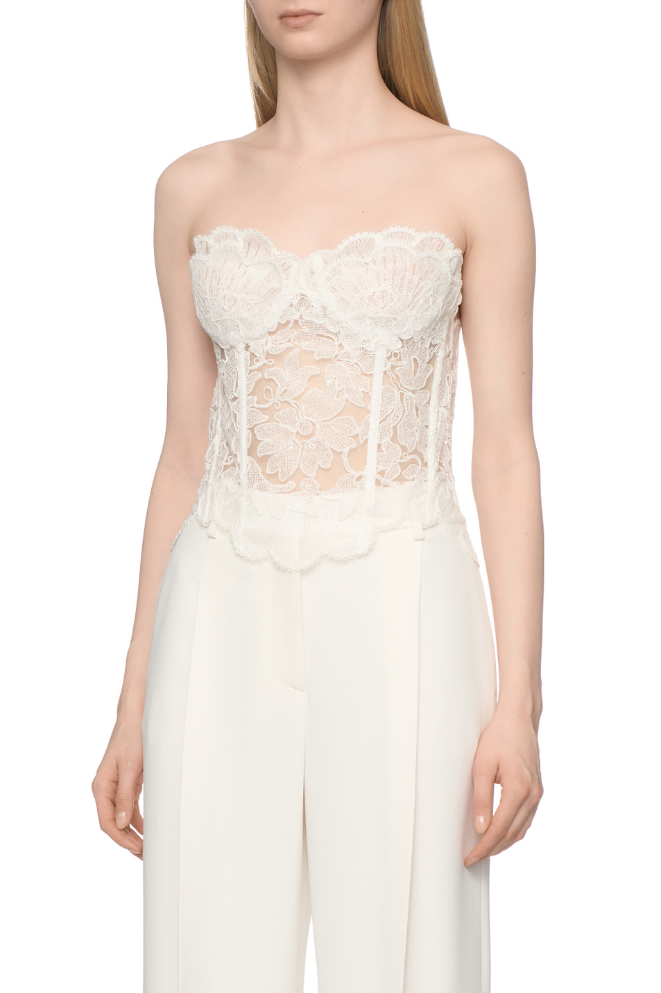 Женский ERMANNO SCERVINO Топ корсетный с кружевом (цвет ), артикул D472L725ZEQ | Фото 3