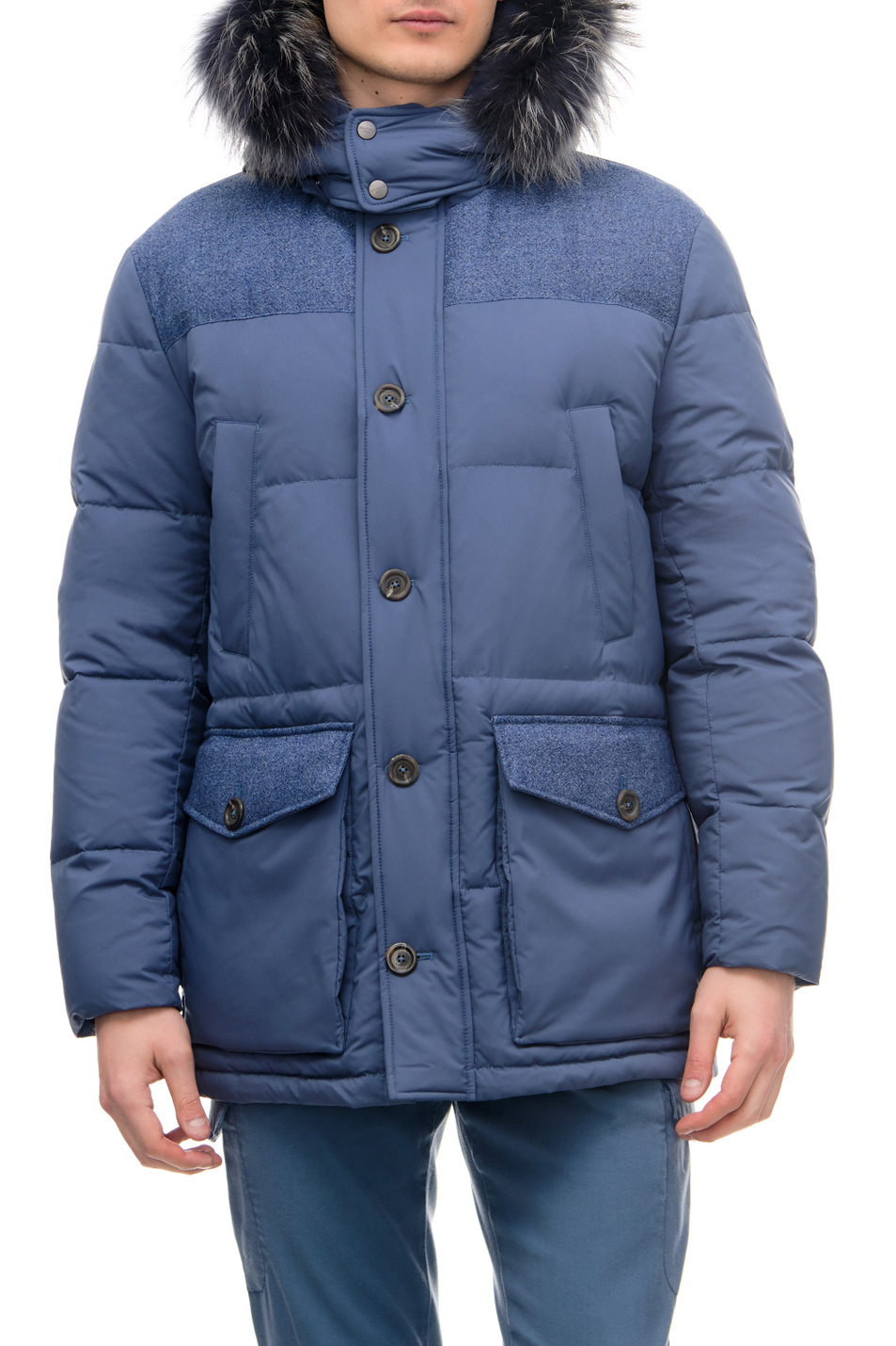 Мужской Canali Куртка с накладными карманами и съемным капюшоном (цвет ), артикул O10405SG01767 | Фото 1