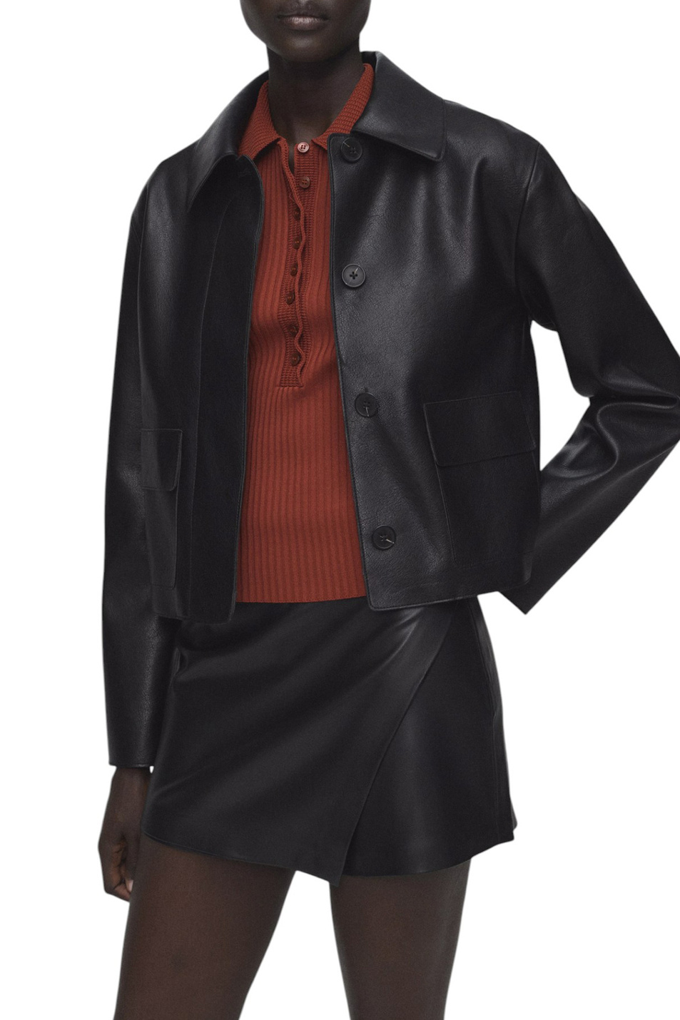 Женский Mango Юбка-шорты CANDY из искусственной кожи (цвет ), артикул 17065161 | Фото 3