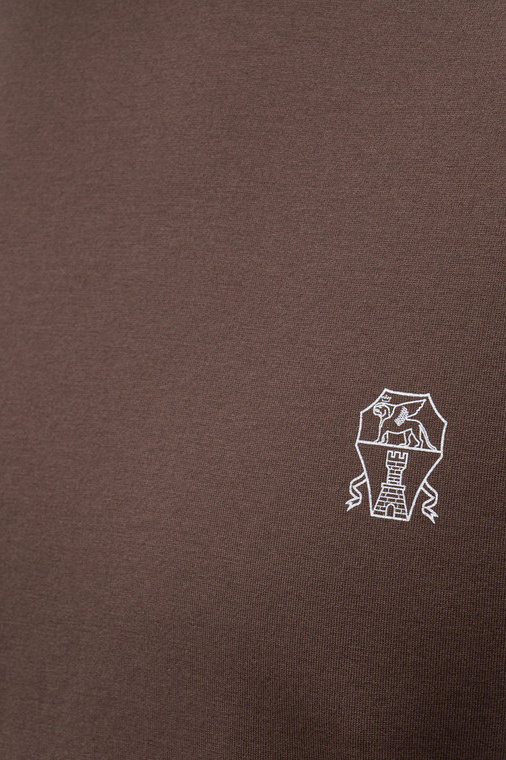 Футболка с логотипом|Основной цвет:Коричневый Мужской Brunello Cucinelli Футболка с логотипом (цвет ), артикул M0B138440 | Фото 5