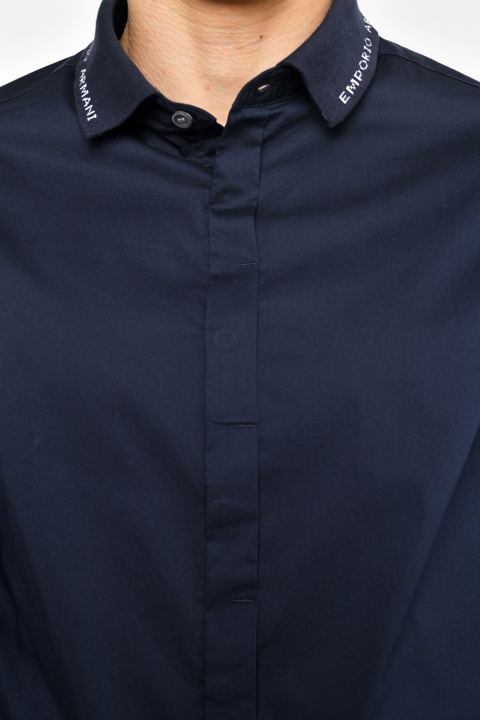 Emporio Armani Рубашка из смесового эластичного хлопка с логотипом (цвет ), артикул 3H1CP8-1NHUZ | Фото 2
