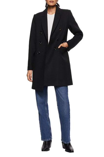 Двубортное пальто DALI|Основной цвет:Черный|Артикул:37905546 | Фото 2