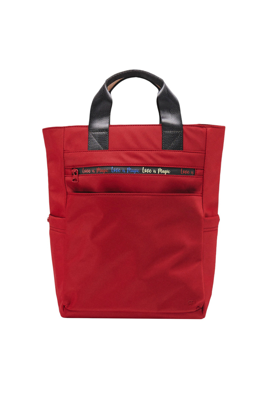 Рюкзак с внешним карманом|Основной цвет:Красный|Артикул:216652 | Фото 1