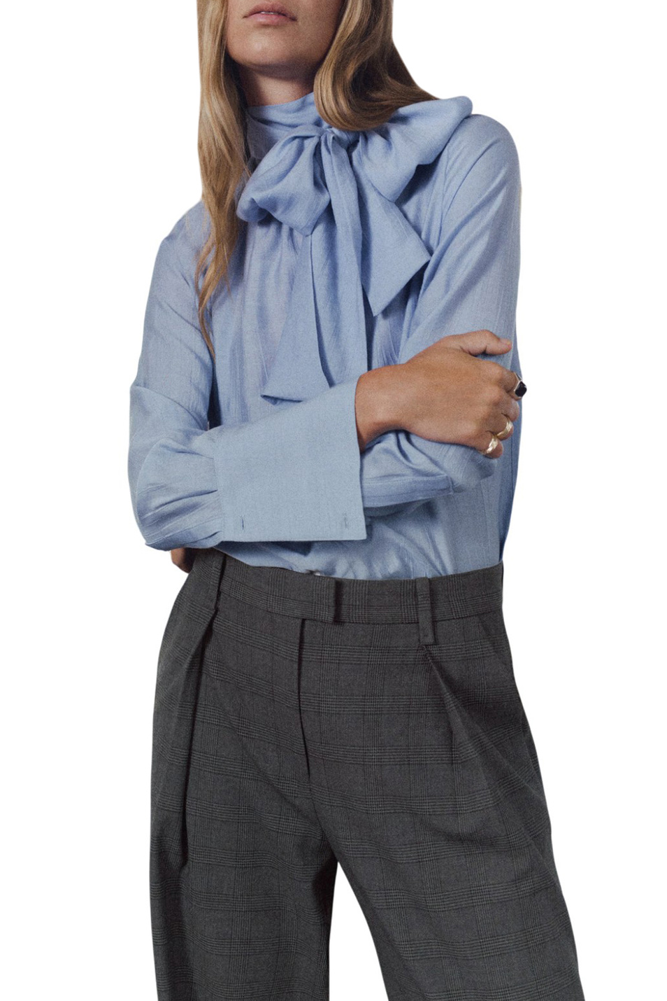 Брюки TERIYAKI в клетку|Основной цвет:Серый Женский Mango Брюки TERIYAKI в клетку (цвет ), артикул 17097802 | Фото 3