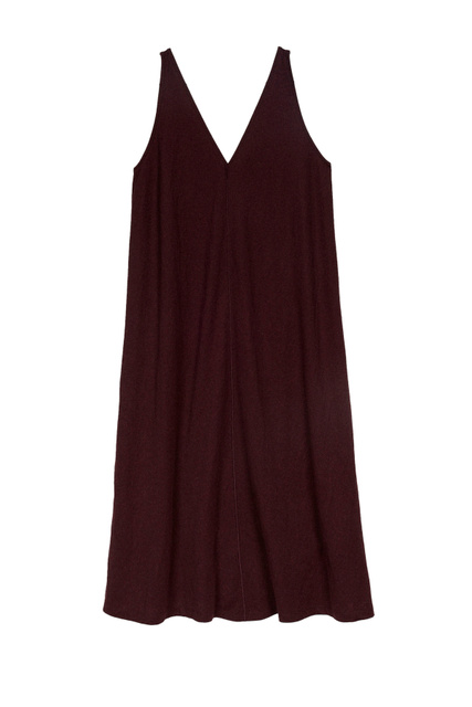 Платье с V-образным вырезом|Основной цвет:Бордовый|Артикул:197734 | Фото 1