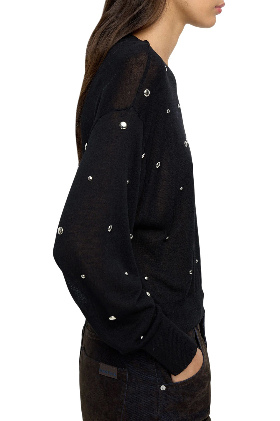 Джемпер с заклепками|Основной цвет:Черный Женский Parfois Джемпер с заклепками (цвет ), артикул 241058 | Фото 4