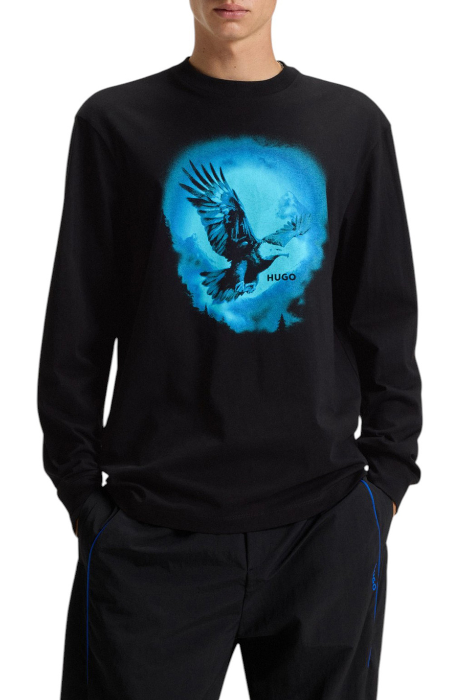 Мужской HUGO Лонгслив Nagtox из хлопка (цвет ), артикул 50549135 | Фото 3