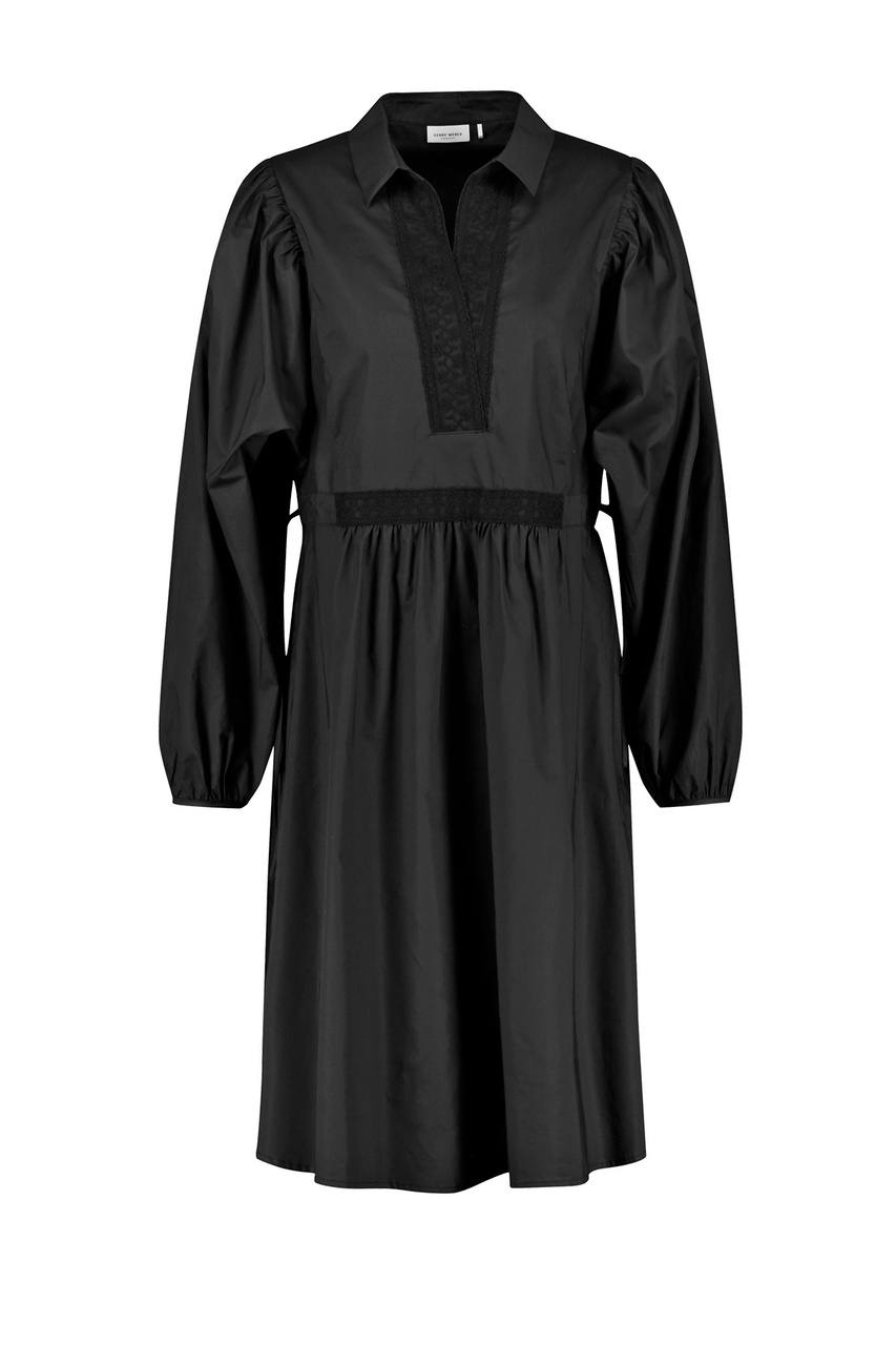 Платье-рубашка с вышивкой|Основной цвет:Черный|Артикул:380057-31519 | Фото 1