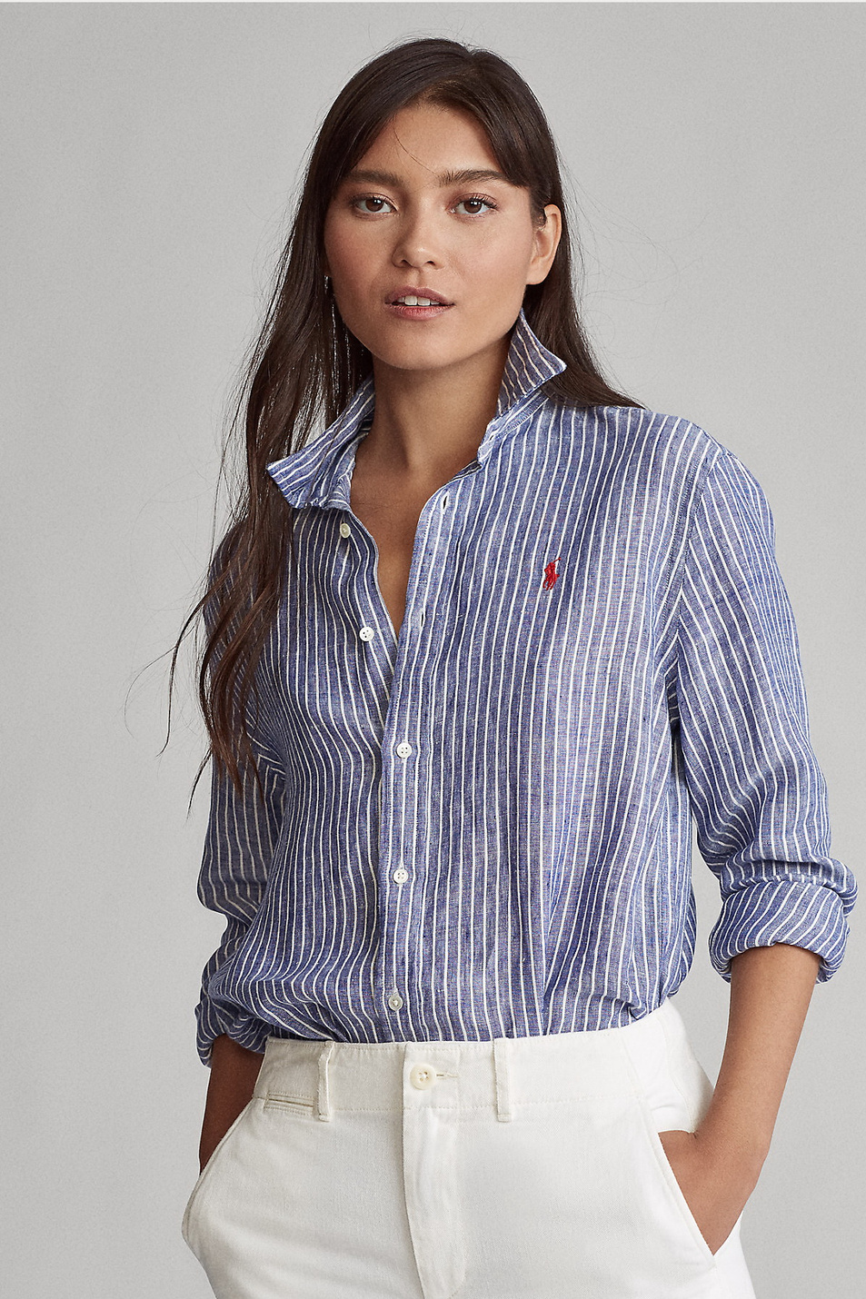 Женский Polo Ralph Lauren Рубашка из натурального льна (цвет ), артикул 211780668003 | Фото 1