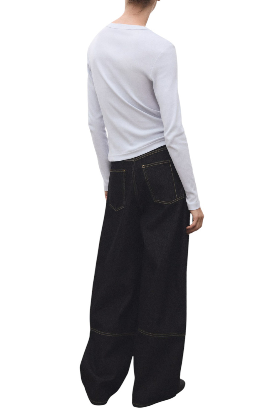 Женский Mango Лонгслив ENI из хлопка (цвет ), артикул 17055814 | Фото 4