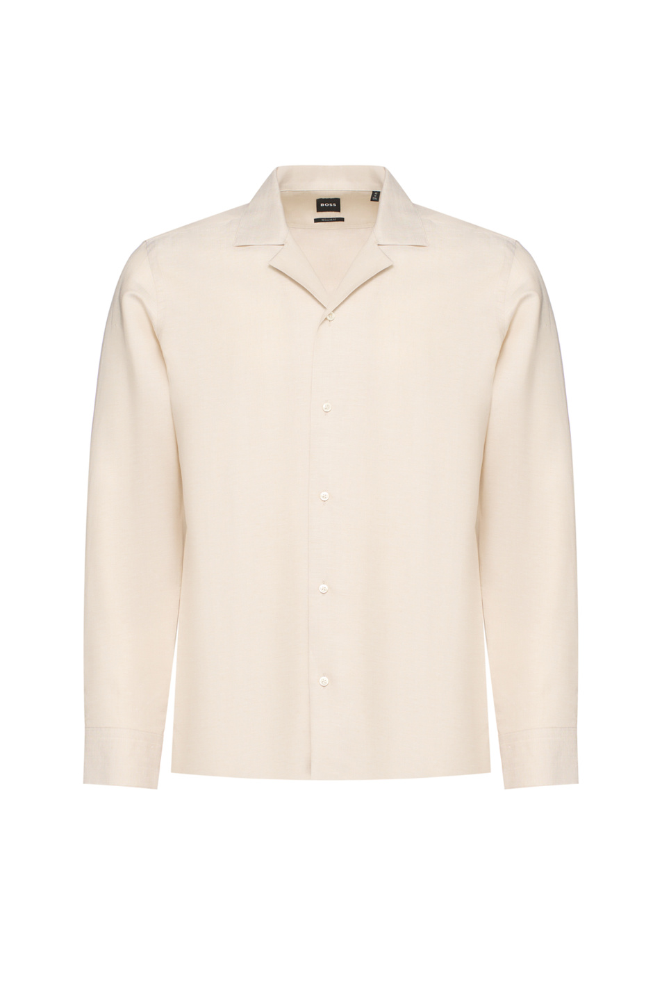 Рубашка из смесового льна|Основной цвет:Бежевый Мужской BOSS Рубашка из смесового льна (цвет ), артикул 50561616 | Фото 1