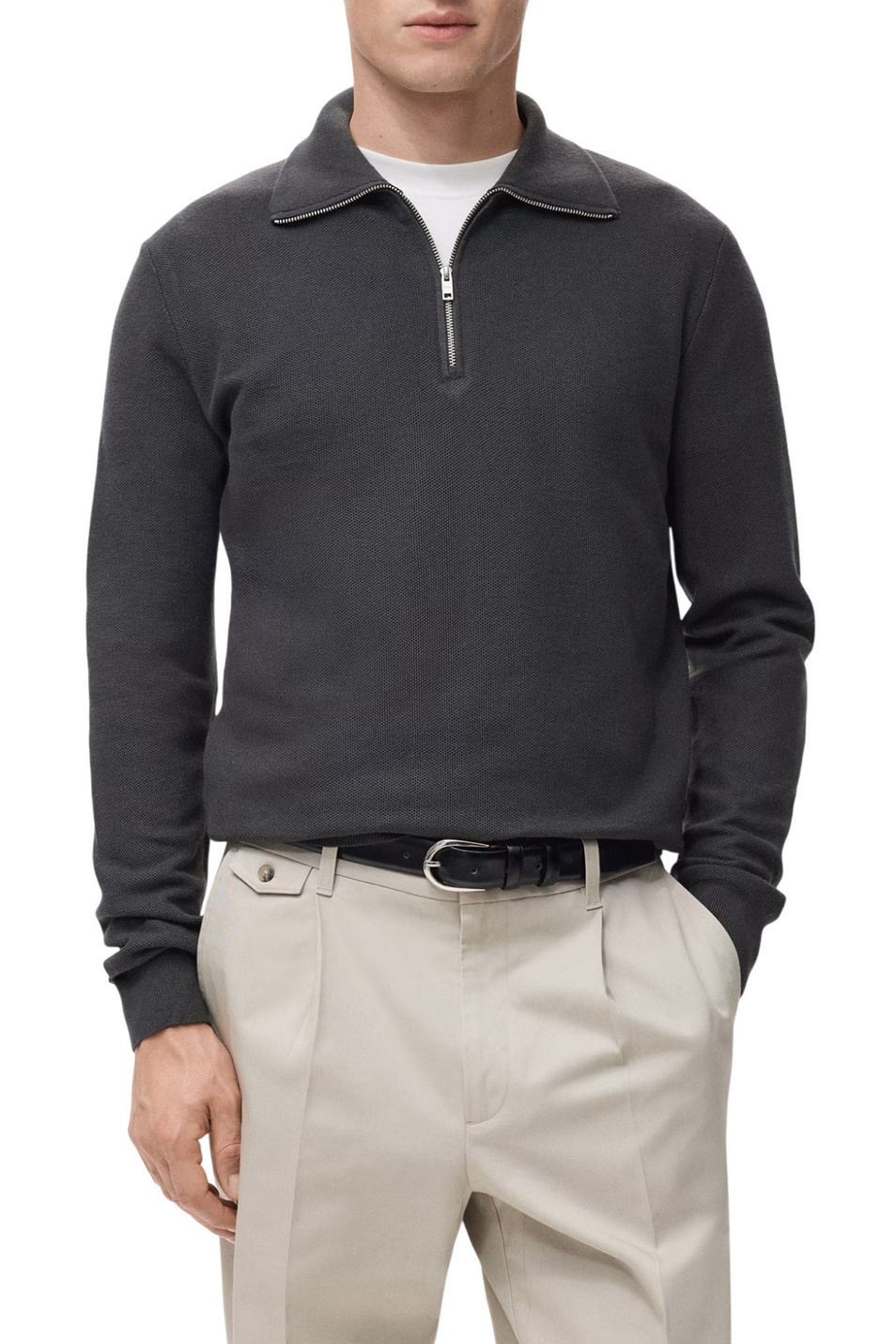 Мужской Mango Man Джемпер TENP с воротником на молнии (цвет ), артикул 27041282 | Фото 3