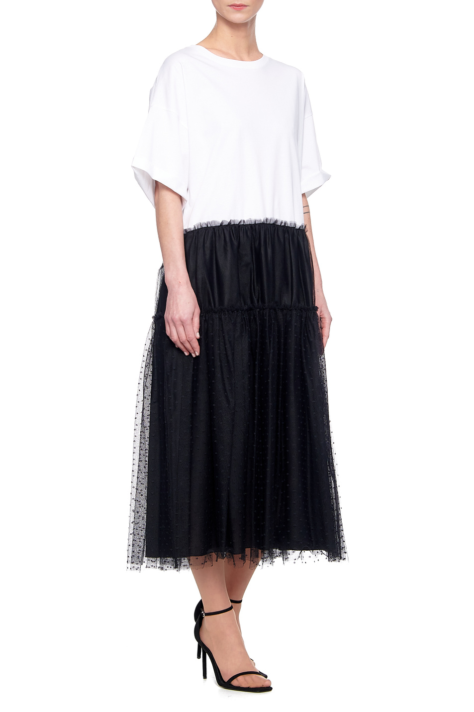 Женский Red Valentino Платье-футболка ABITO с тюлем пуэн-деспри (цвет ), артикул VR0MJ06X5VG | Фото 3