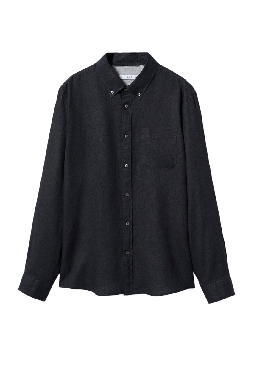 Рубашка AVISPA из чистого льна|Основной цвет:Черный|Артикул:47035905 | Фото 1