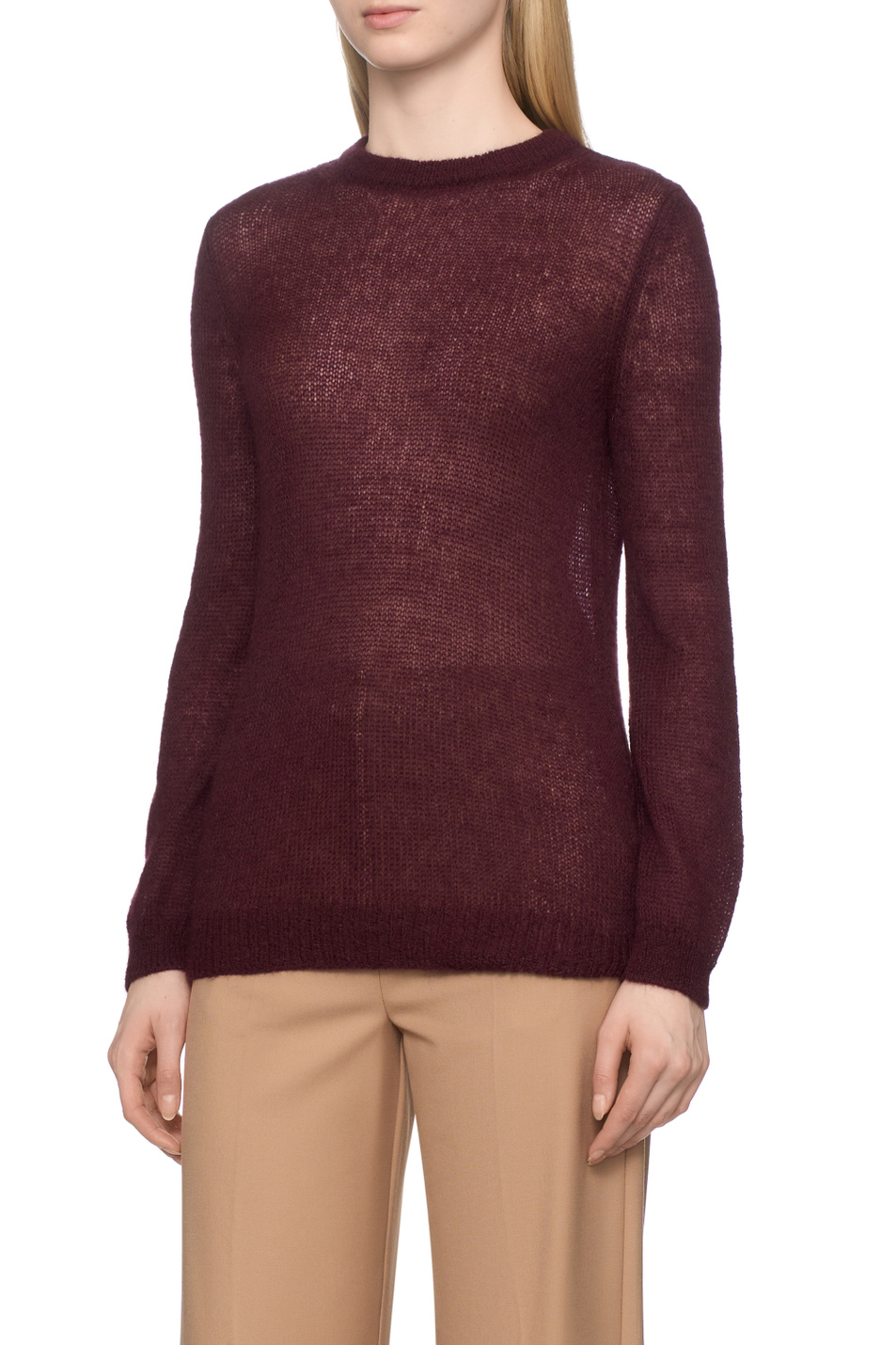 Джемпер RAMPINO однотонный|Основной цвет:Бордовый Женский iBLUES Джемпер RAMPINO однотонный (цвет ), артикул 2527366241 | Фото 4
