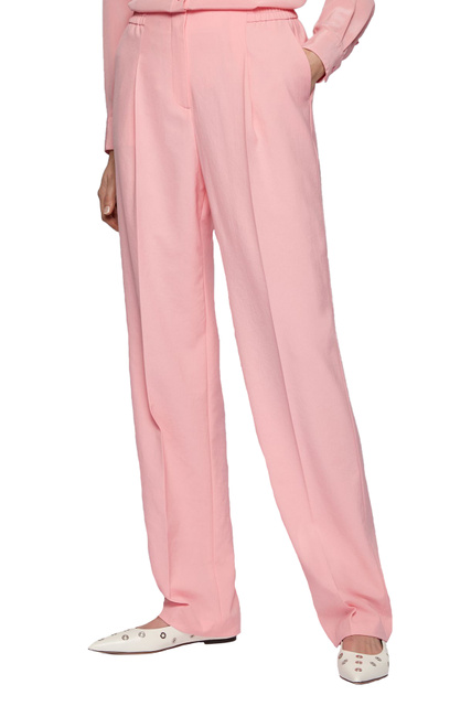 Брюки стандартного кроя с широкими штанинами|Основной цвет:Розовый|Артикул:50456072 | Фото 2