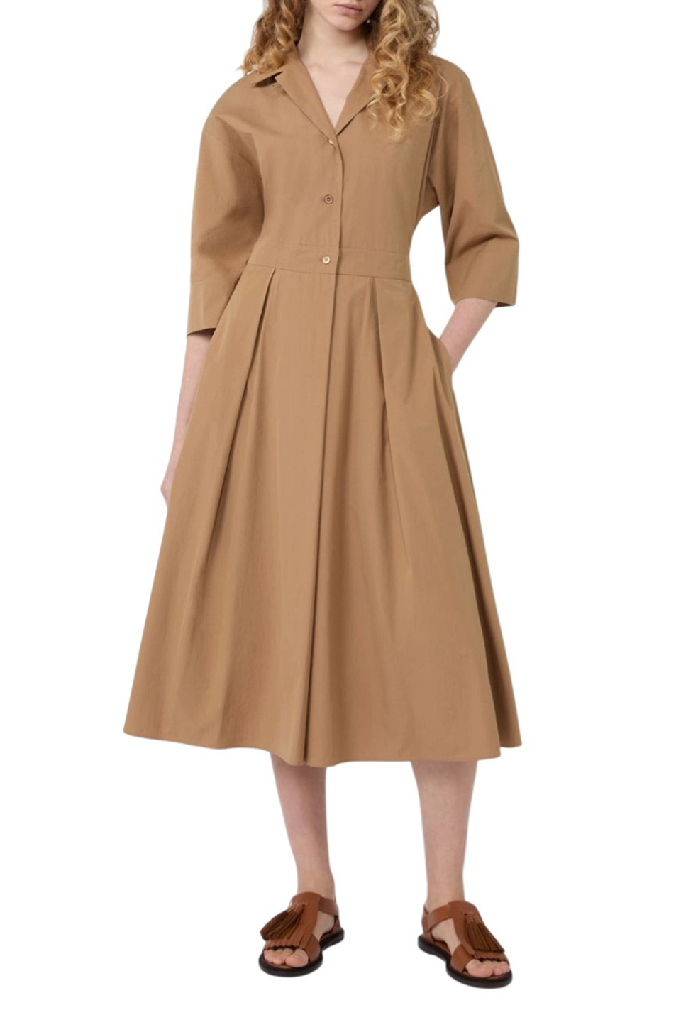 Женский Weekend Max Mara Платье-рубашка PADANA из хлопка (цвет ), артикул 2615221062 | Фото 3