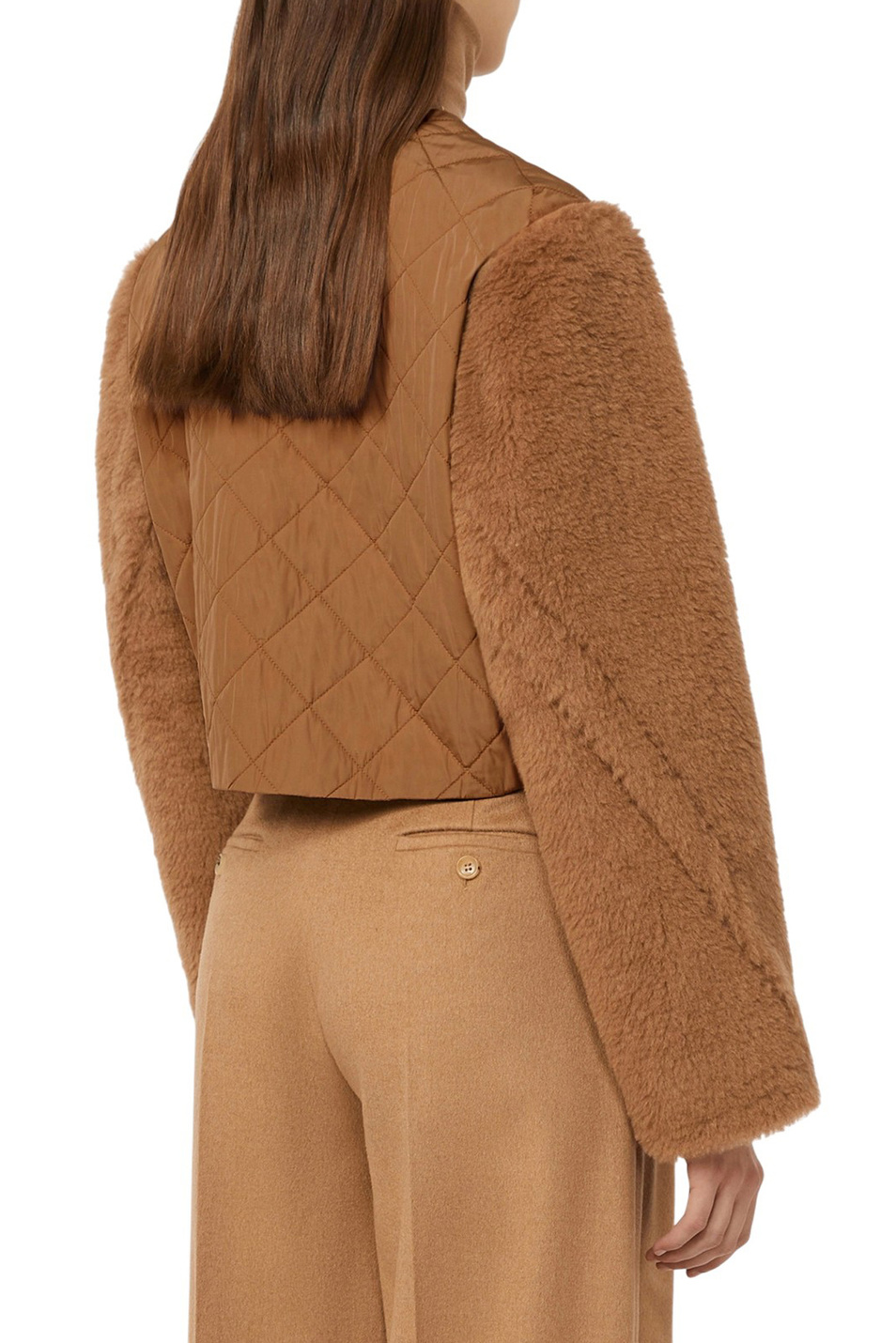 Полушубок SANTOS со съемными рукавами|Основной цвет:Коричневый Женский Max Mara Полушубок SANTOS со съемными рукавами (цвет ), артикул 2521036012 | Фото 6