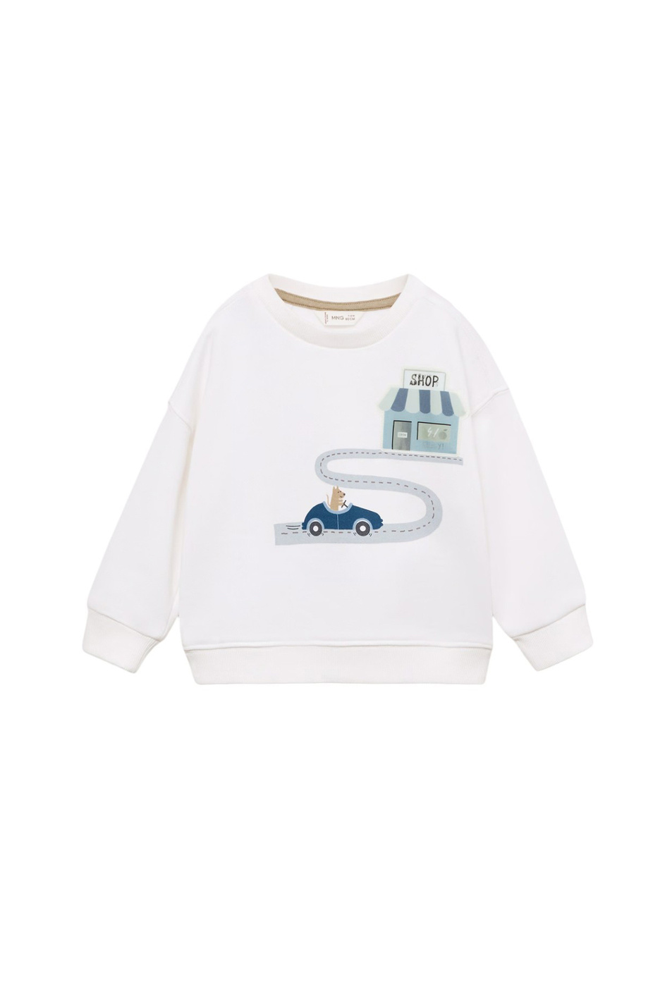 Мальчикам Mango Kids Свитшот SHOP из хлопка (цвет ), артикул 77036737 | Фото 1