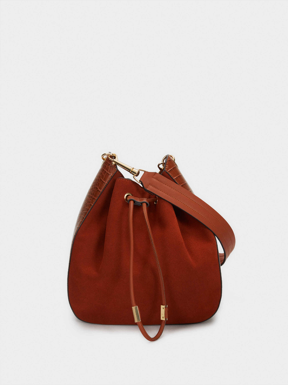 Parfois Замшевая сумка через плечо с контрастными деталями (цвет ), артикул 180315 | Фото 1