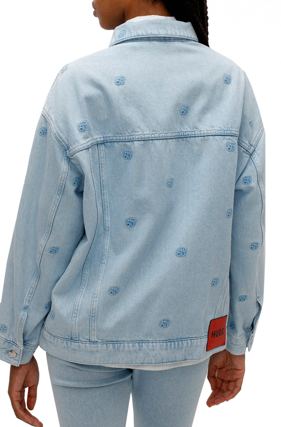 Женский HUGO Джинсовая куртка с вышивкой (цвет ), артикул 50474023 | Фото 5