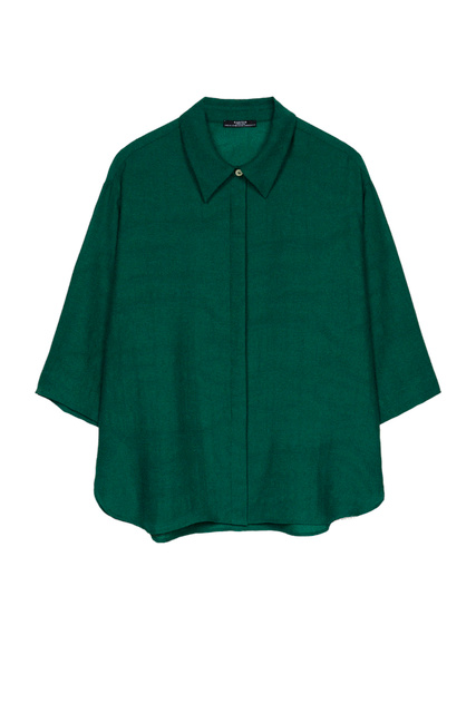 Однотонная блузка|Основной цвет:Зеленый|Артикул:201065 | Фото 1