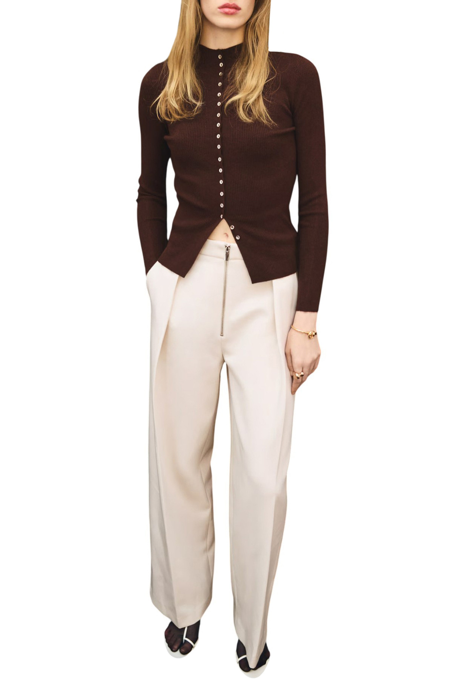 Женский Mango Брюки LALY однотонные (цвет ), артикул 17066002 | Фото 2