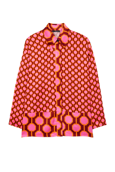 Parfois Атласная рубашка с принтом ( цвет), артикул 205014 | Фото 1