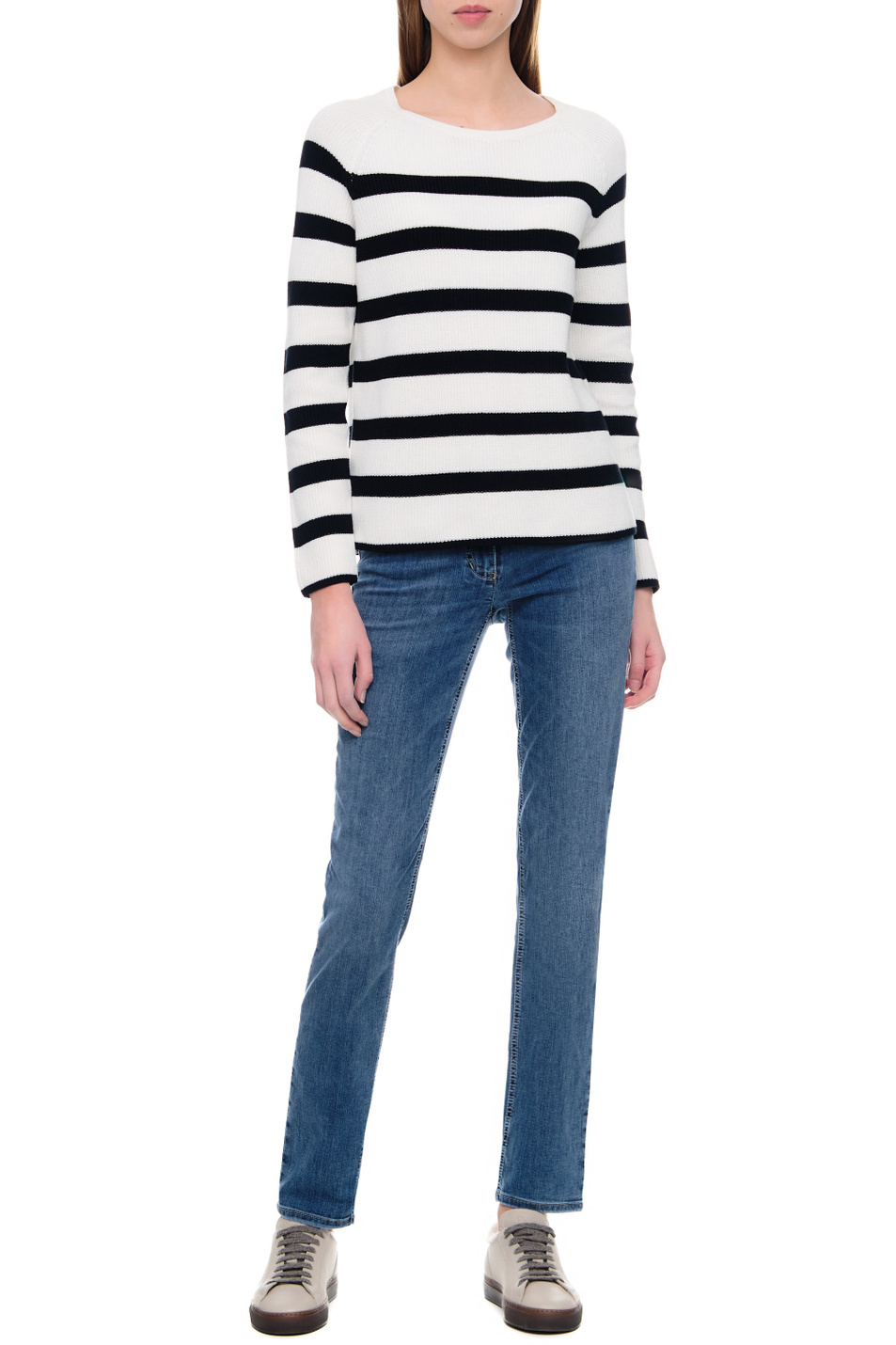 Женский Gerry Weber Джемпер в полоску с рукавом реглан (цвет ), артикул 978006-44701 | Фото 3