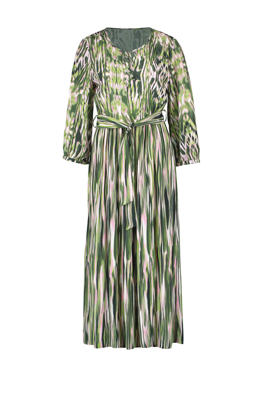 Платье из вискозы с принтом|Основной цвет:Зеленый|Артикул:180043-31525 | Фото 1