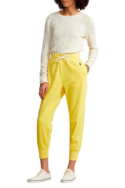 Спортивные брюки на кулиске|Основной цвет:Желтый|Артикул:211780215022 | Фото 2