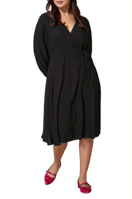 Платье DUE с принтом в горох|Основной цвет:Черный|Артикул:7221063 | Фото 1