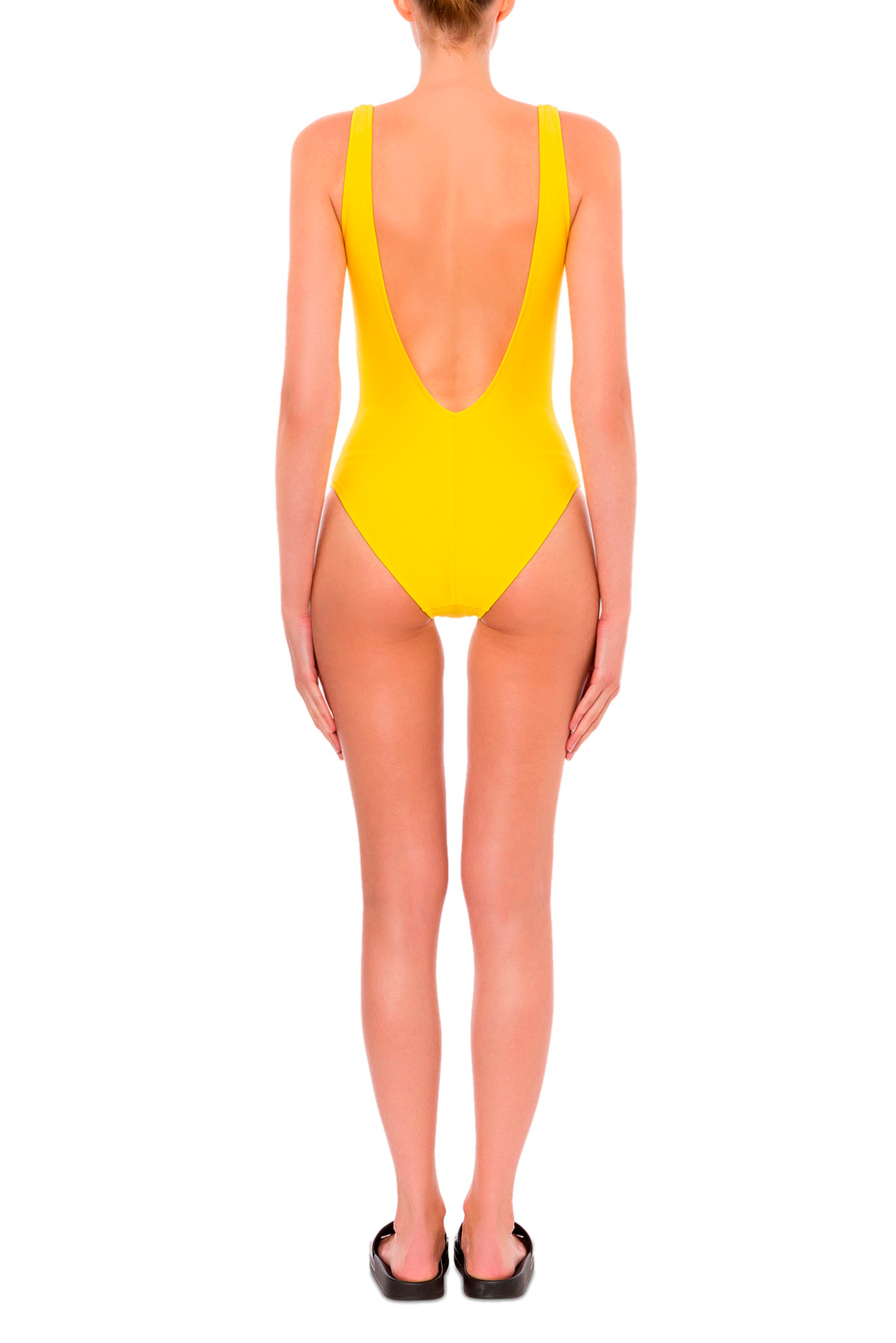 Moschino ❤ женский слитный купальник maxi logo со скидкой 50%, желтый цвет,  размер , цена 399.99 BYN