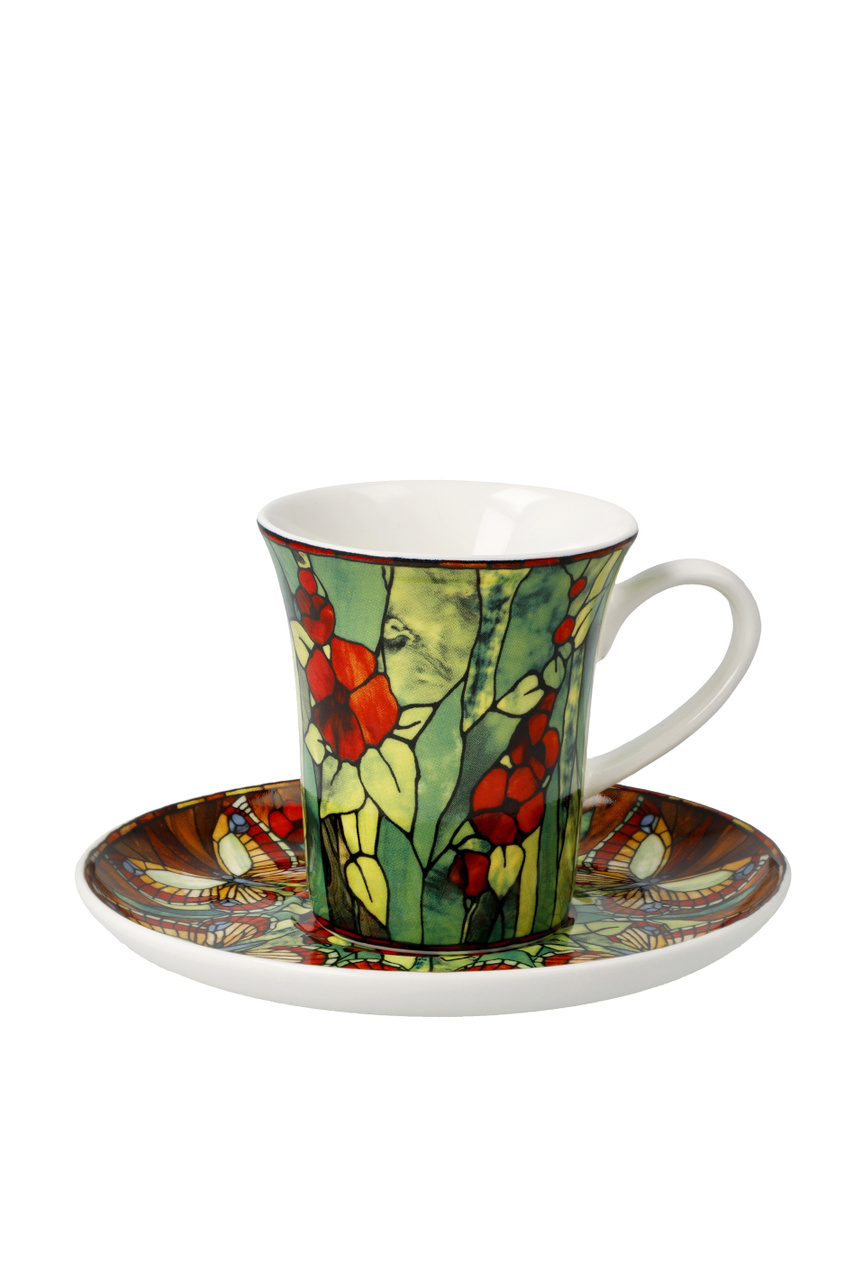 Чашка для эспрессо с блюдцем "Бабочки",100 мл|Основной цвет:Разноцветный|Артикул:67-003-09-1 | Фото 1