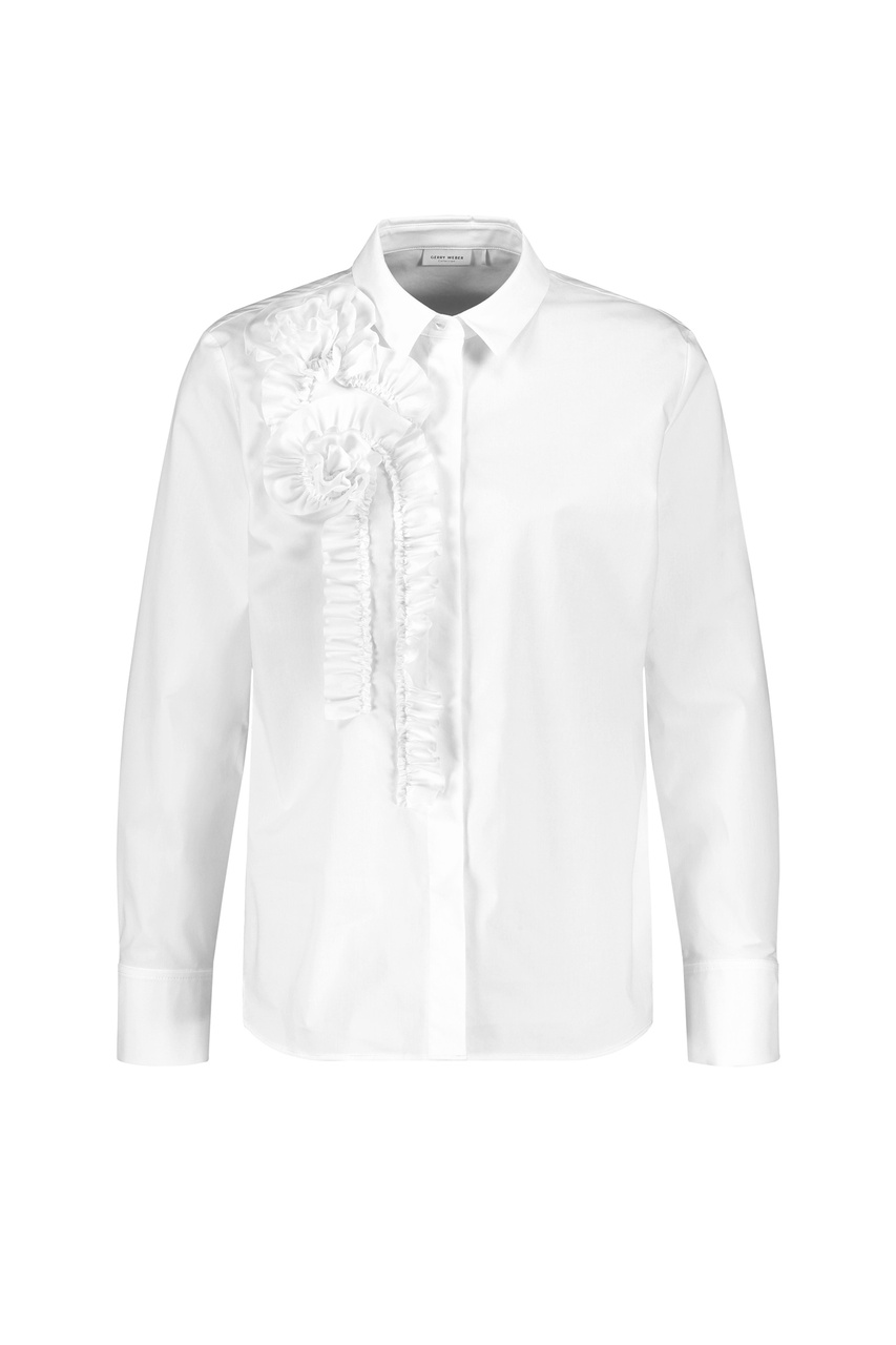Блузка из смесового хлопка|Основной цвет:Белый|Артикул:360024-31413 | Фото 1