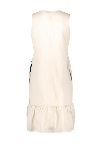 Платье из эластичного хлопка с принтом|Основной цвет:Бежевый|Артикул:380336-11016 | Фото 2