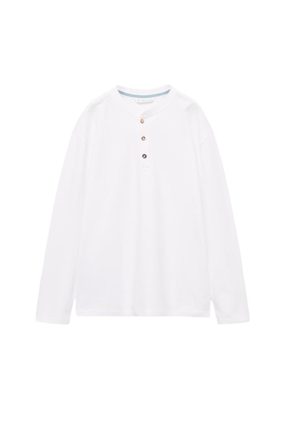 Мальчикам Mango Kids Лонгслив HENLEY7 из хлопка (цвет ), артикул 87090647 | Фото 1