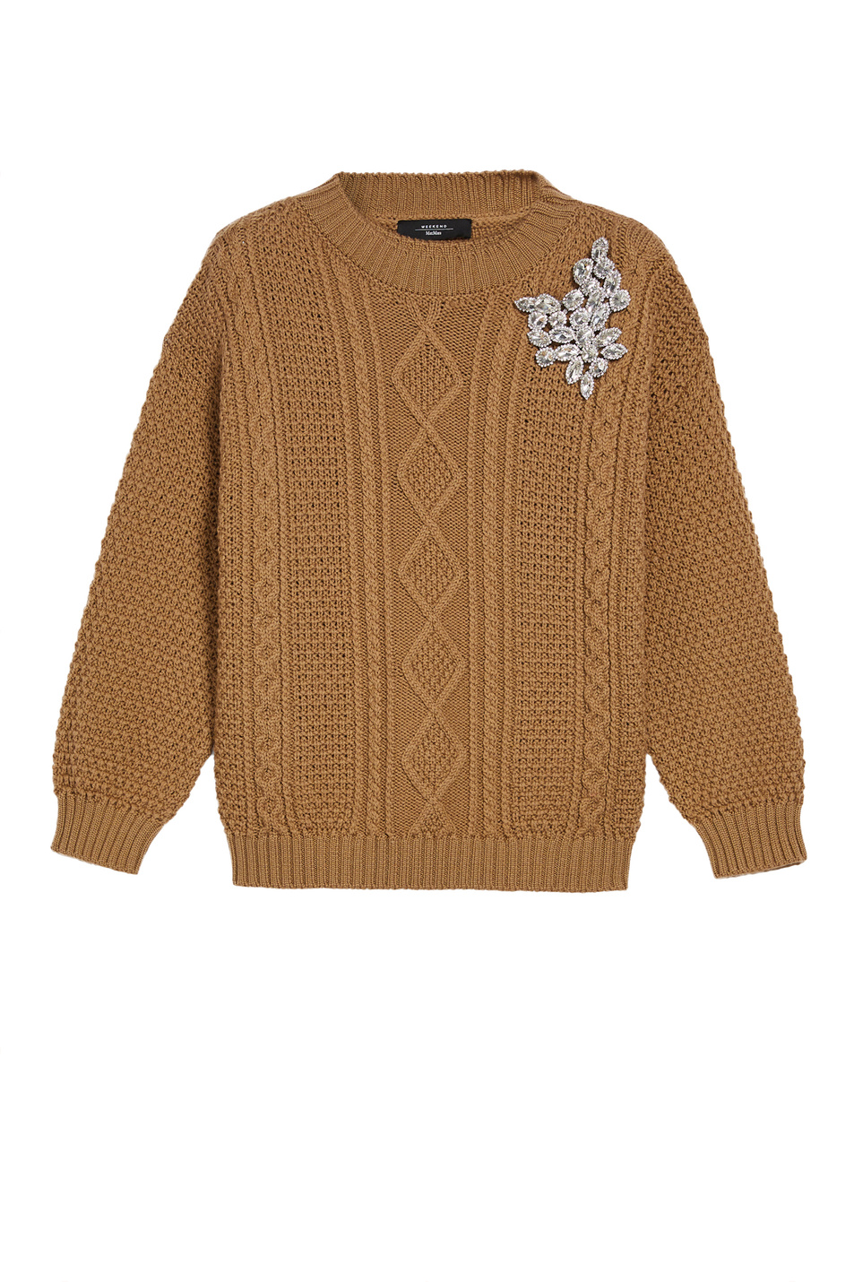 Женский Weekend Max Mara Свитер UGOLINA из натуральной шерсти с круглой горловиной и укороченным рукавом (цвет ), артикул 53661623 | Фото 1