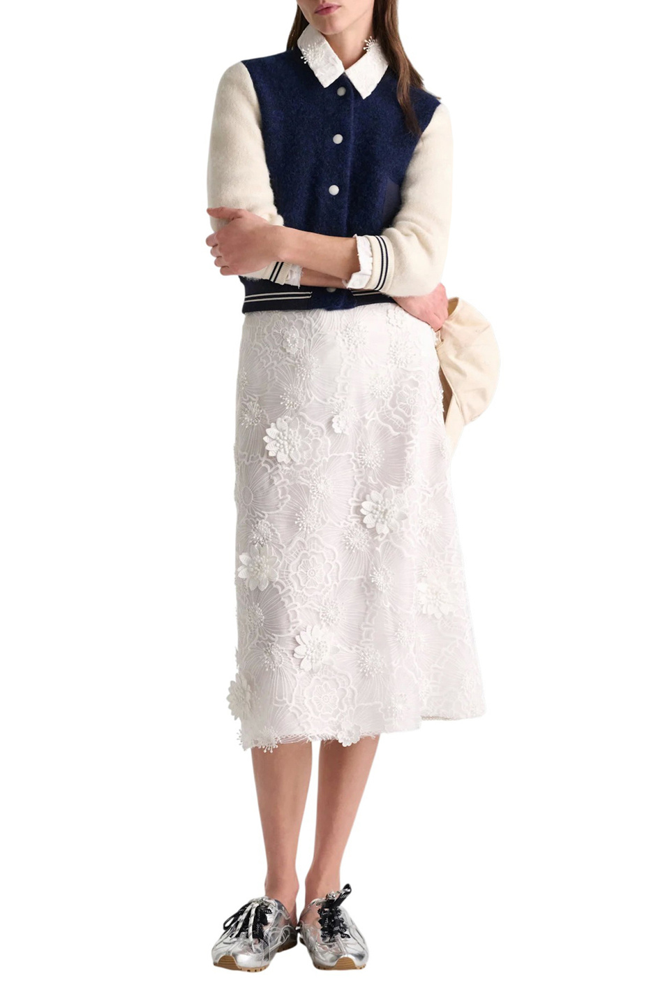 Юбка из органзы с вышивкой|Основной цвет:Белый Женский Dorothee Schumacher Юбка из органзы с вышивкой (цвет ), артикул 448905 | Фото 2