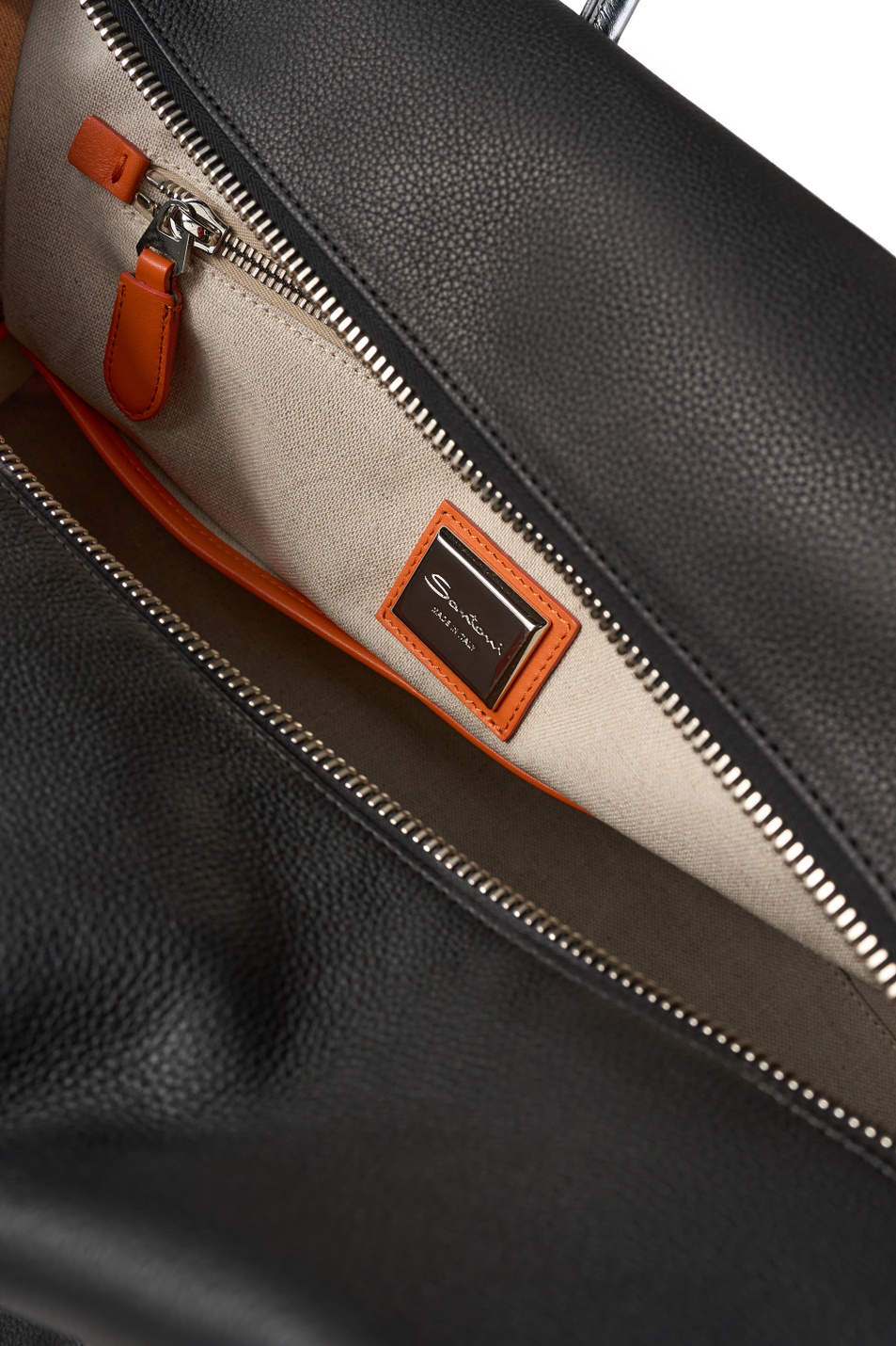 Сумка из натуральной кожи|Основной цвет:Черный Мужской Santoni Сумка из натуральной кожи (цвет ), артикул UIBBA2646BS-ACSUN01 | Фото 4